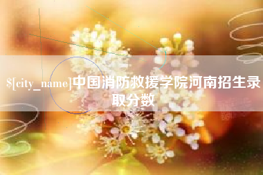 武穴中国消防救援学院河南招生录取分数