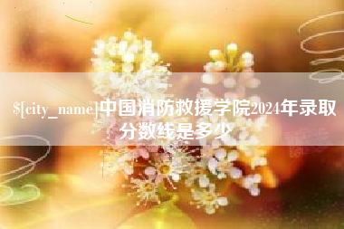 武穴中国消防救援学院2024年录取分数线是多少