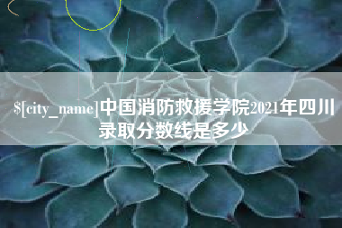 武穴中国消防救援学院2021年四川录取分数线是多少