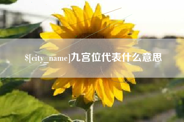 武穴九宫位代表什么意思