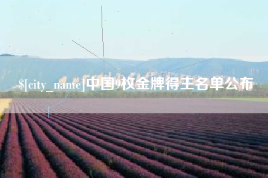 武穴中国9枚金牌得主名单公布