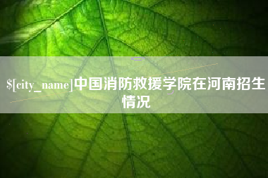 武穴中国消防救援学院在河南招生情况