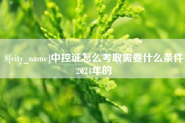 武穴中控证怎么考取需要什么条件2024年的