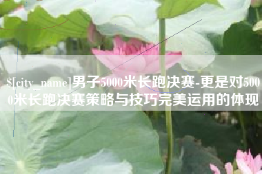 武穴男子5000米长跑决赛-更是对5000米长跑决赛策略与技巧完美运用的体现
