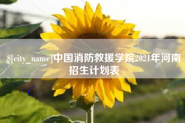 武穴中国消防救援学院2021年河南招生计划表