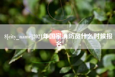 武穴2021年国家消防员什么时候报名
