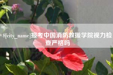 武穴报考中国消防救援学院视力检查严格吗
