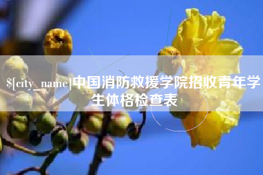 武穴中国消防救援学院招收青年学生体格检查表